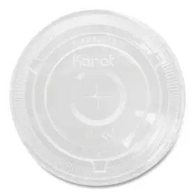 Ckc626ts Karat Pet Lids Flat With Straw Slot Fits 12 Oz To 24 Cold Cups Plastic Clear 1000/c