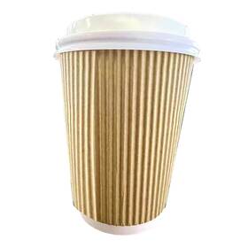 Ckrc512 Karat Ripple Hot Cups 12 Oz Paper Kraft/white 500/carton