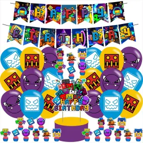 Karg 727219244284 Geometry Dash Birthday Party Decorations Favor