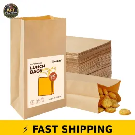 Katbite 027685359131 6.1 Inch Kraft Paper Bread Bags - 100 Pack Katbite 027685359131 6.1 Inch Kraft Paper Bread Bags - 100 Pack