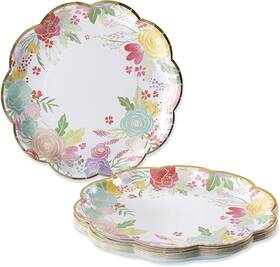 Kate Aspen 28579na Garden Blooms 9 Inch Premium Decorative Paper Plates Party Supplies