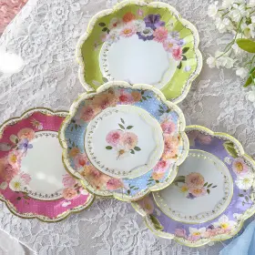 Kate Aspen 889293374162 Updated Vintage Floral Tea Party 7 In Premium Decorative Paper Plates Baby Sh