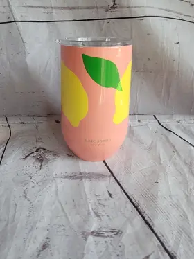 Kate Spade 825466162594 New Lemons York Stainless Steel Tumbler Insulated 16oz. Wine
