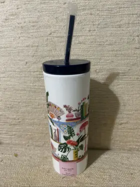 224339 Kate Spade New York Insulated Bookshelf Tumbler With Reusable Straw 20 Ounce