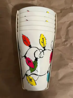 Kate Spade New York 825466967113 Ny Ksny Christmas Lights Reusable Party Cups - 14 Oz Set Of 6 Nwt