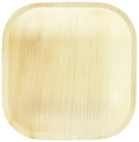 Kaya 810049101688 Square Palm Leaf Eco-friendly Pastry Plates 5 Inch Pack Of 25 Natural - Dispos