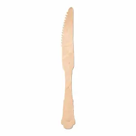 Kaya 810049107727 Natural Birch Wood Silhouette Palm Leaf Disposable Eco-friendly Dinner Knives