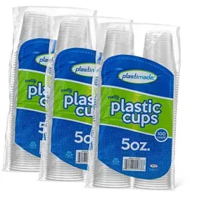 C524-3 Kch Corp 300 Count 5 Oz Clear Plastic Disposable Reusable Drinking Cups 3 Pack