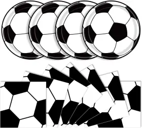 Pn04 Kfjbpb 40 Pcs Soccer Plates And Napkins Party Supplies Birthday Decoratio