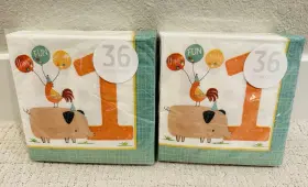7121721 Kids Party New Barnyard Animals Farm Pig 1st Birthday 72 Paper Luncheon Napkins