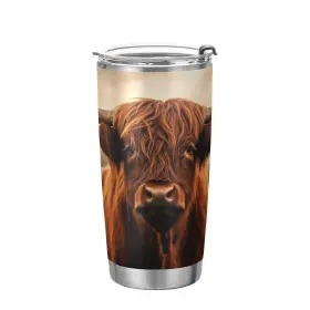 G283356779p706c747s1597 Kigai 20oz Stainless Steel Tumbler Insulated 20 Ounces Highland Cattle