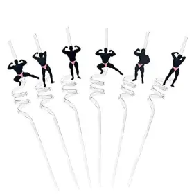 Kikevite 060861021670 Bachelorette Party Decorations Pack Of 12 Bachelor Straws Reusable Plasti