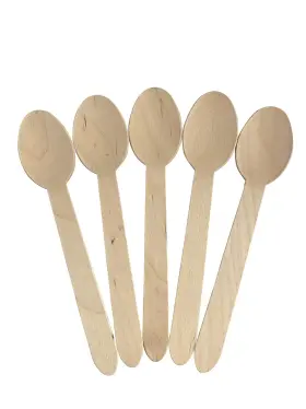 Kingseal 602571500080 Disposable Birch Wood Cutlery Spoons Biodegradable And Earth Friendly 6.25