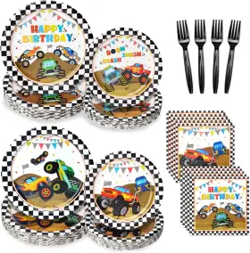 Kinovo 726084860957 96 Pcs Truck Plates And Napkins Tableware Set Serves 24 Party Supplies Includ Kinovo 726084860957 96 Pcs Truck Plates And Napkins Tableware Set Serves 24 Party Supplies Includ