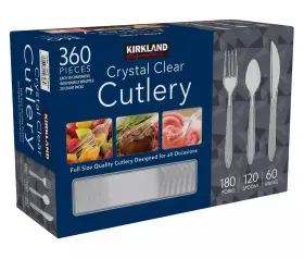 Kirkland 096619126484 Signature Crystal Clear Cutlery 360-count