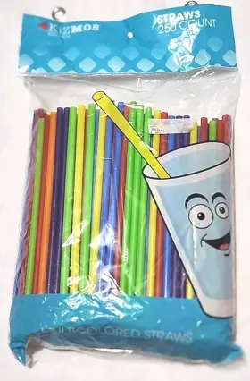 Kizmos 024131115259 Party Straws 250 Count New Drinking Colorful Birthday Anniversary