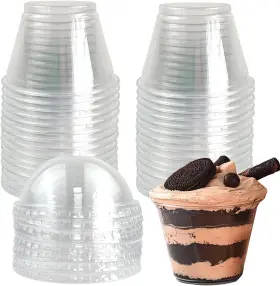 Dgb270 Kkonhii 50 Pack Disposable Dessert Cups Clear Plastic With Small 9oz/270ml