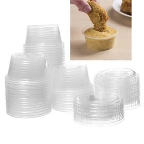 Kl Kl9990077761 Lot Of 96 Set 2 Oz Clear Plastic Sauce Portion Cups With Lids Bpa Free