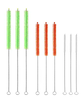 Xgs-001 Klexic 9pcs Reusable Straw Cleaner Brush Set 12 Inch Bendable For Metal Silicone Glass