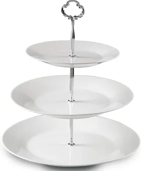 Cominhkpr98559 Klikel 3 Tiered Serving Stand -silver Tray Tier Round Silver White