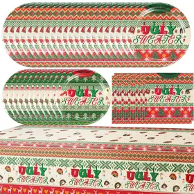 Know Me 721295830225 Christmas Ugly Sweater Paper Plates Dinnerware Set Ho