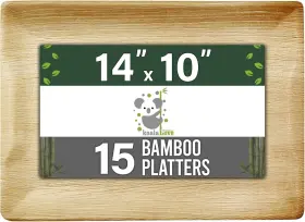 Koala Love 850041287294 Bamboo Serving Tray And Platter Disposable Charcuterie Boards Plates Party