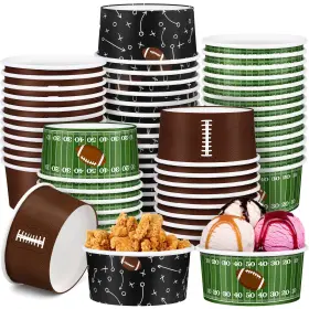 Tn0599 Kochorie Best 60 Pack Large Football Party Paper Bowls 12oz Snack Bowl Ice Cream
