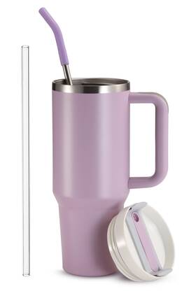 Kook 850045953898 Stainless Steel Tumbler With Straw And Handle 40 Ounces Lilac