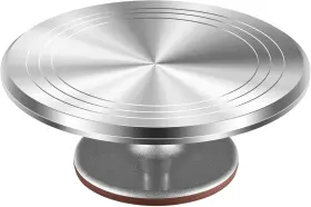 Co148 Kootek Aluminium Alloy Revolving Cake Stand 12 Inch Rotating Silver