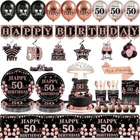 Kooterfun Jm-fscptz-01 Pink Girls Birthday Party Decorations And Tableware Set 257pcs Serves 24 Guests