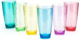 Koxin-karlu 664213896050 Hammered 26-ounce Plastic Tumbler 6 Count Pack Of 1 Multicolor