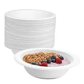 Kraft 850020988532 125 Pack 100% Compostable White Paper Bowls 16 Oz. Heavy - Count