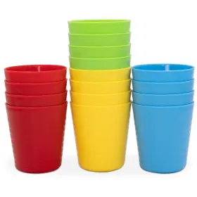 Kryllic 860006425821 Kids Cups - Set Of 16 Drinking Kitchen Colorful Plastic