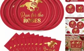 Ktcnmer 765477672739 50pcs Paper Plates And Napkins Disposable For Party Derby Day