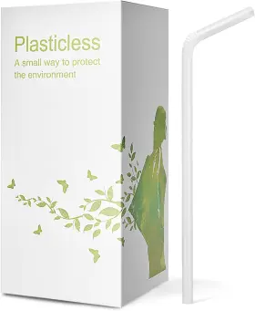 B07mzlldzd Ktob 200 Count 100% Plant-based Compostable Straws - Plasticless Biodegradable Flexib