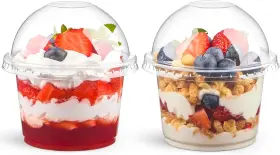Ku191-9ozdomecuppp-50 Kucoele 50 Pack 9 Oz Clear Plastic Dessert Cups With Dome Lids For Parties