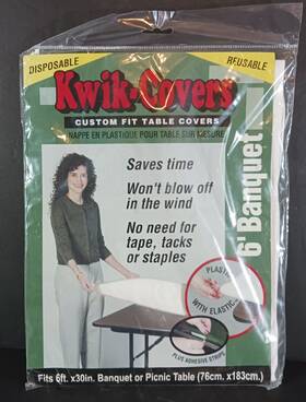 Kwik-covers 3072pk-w Fitted Table 6ft Banquet Fits 6 Ft X 30 In White Kwik-covers Reusable