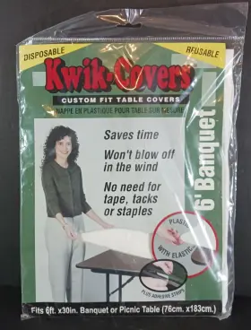 3072pk-w Kwik-covers Fitted Table 6ft Banquet Fits 6 Ft X 30 In White Reusable