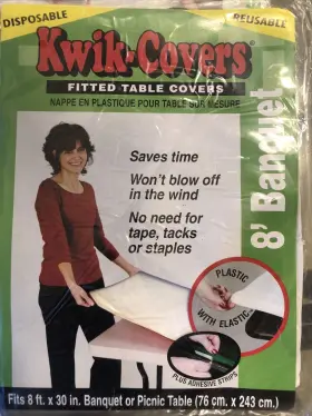 3096pk-w Kwik-covers Fits 8ft.x 30 Inch White- Pack Of 5 New Unopened Banquet /picn