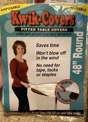 Kwik-covers 802059000167 Lot Of 6 Custom Fit Table Fits 42 Inch - 48 Round Reusable