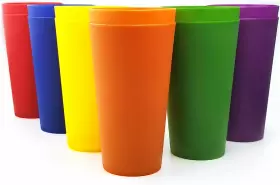 Kx-ware 644824567907 32-ounce Plastic Tumblers Large Drinking Glasses Set Of 12 Multicolor
