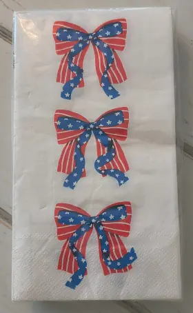 13937 Lady Jayne Ltd Punch Studio July 4th Bows 32-ct Paper Guest Towels Napkins