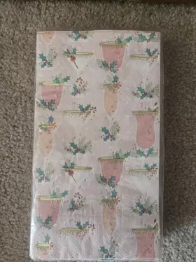 Lady Jayne Ltd. 744431107708 Pink Holiday Christmas Mixed Drink Beverage 32 3 Ply Napkins