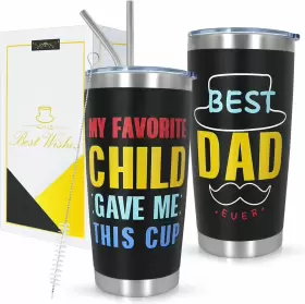 S001 Laityum Fathers Day Birthday Gifts For Dad Tumbler Stainless Steel Gift Black