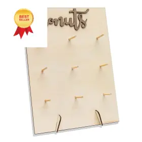 Lamantery 723803001905 Donut Display Stand Wood Doughnuts Wall Stands Board