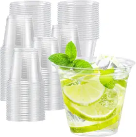 La-28-9oz-100-pet Lamosi 9 Oz Clear Plastic Cups 100 Pack Disposable Party -new-w