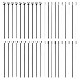 G2-20-tjz-40 Lasiyanor 40pcs Cocktail Picks Stick Stainless Steel Martini Reusable Metal Cockt