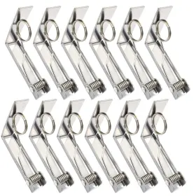 Latomex 795890932738 Tablecloth Clips 12 Packs Picnic Table 2.76 X 2.4 Inches Silver