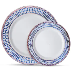 Laura Stein 842233108739 Designer Dinnerware Set 64 Disposable Plastic Party Plates Wh