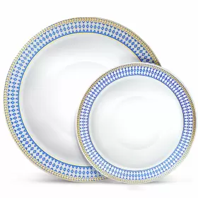 Laura Stein 842233109293 Designer Dinnerware Set 32 Disposable Plastic Party Bowls Whi
